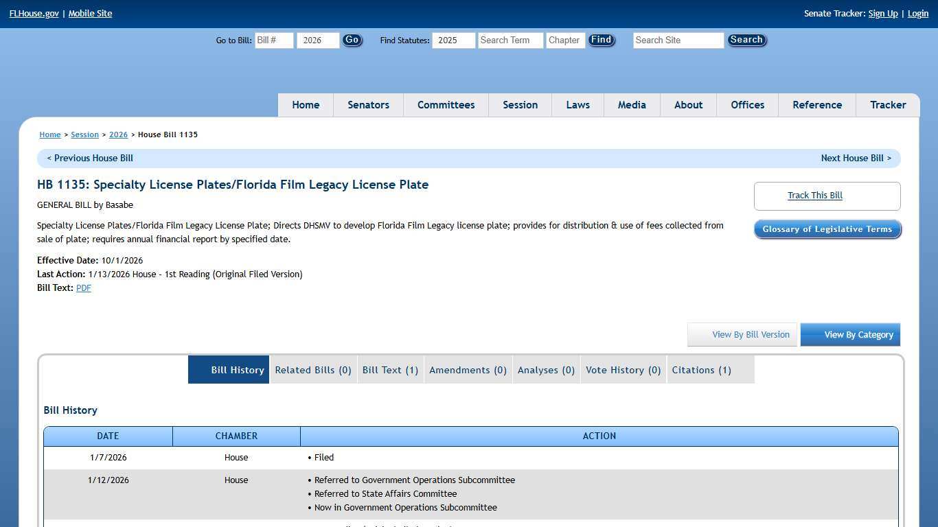 House Bill 1135 (2026) - The Florida Senate